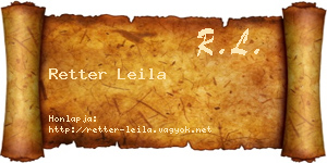 Retter Leila névjegykártya